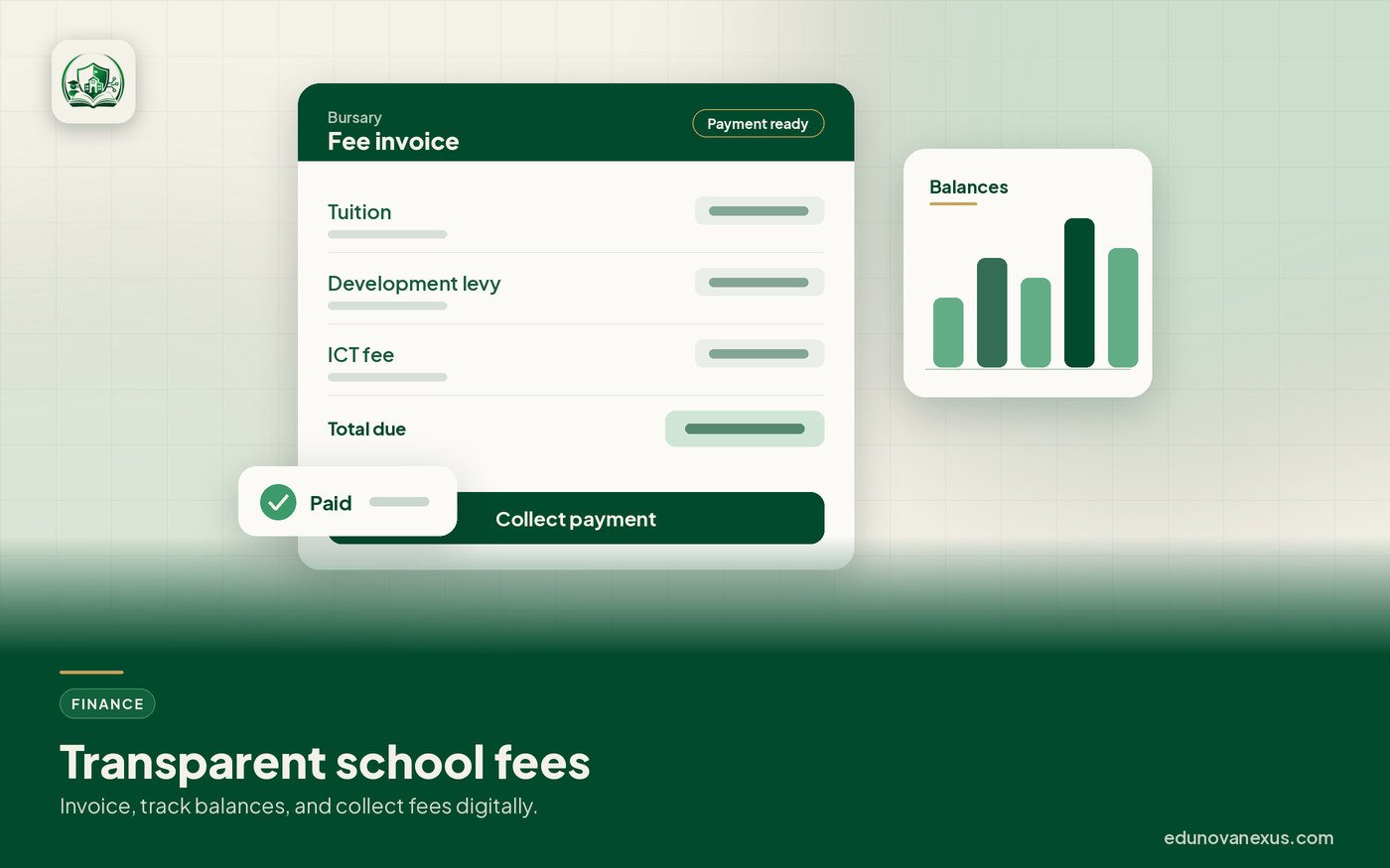 Fees & bursary, digitised - EduNova Nexus System